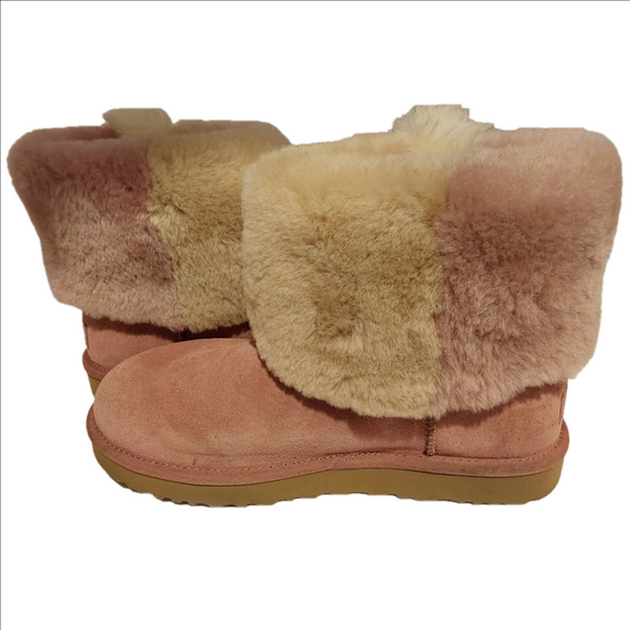 UGG Classic Mini Wisp Women's Pink Shearling Boots Size 9 - Picture 10 of 13